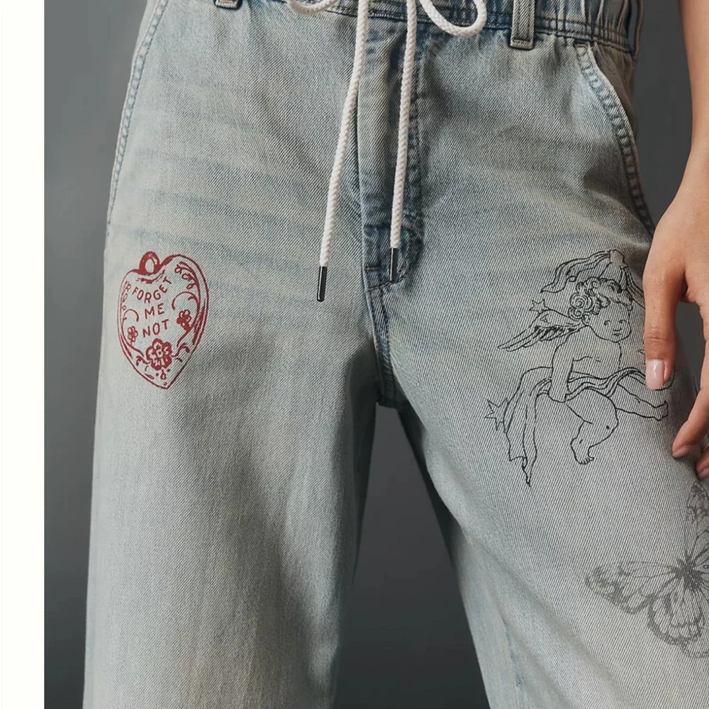 Anthropologie Light Blue Artistic Straight Leg Jeans - Picture 1 of 7